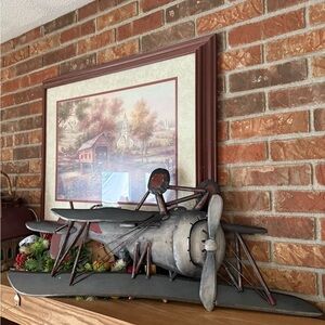 Vintage 1977 Airplane Metal Wall Decor 3 Feet